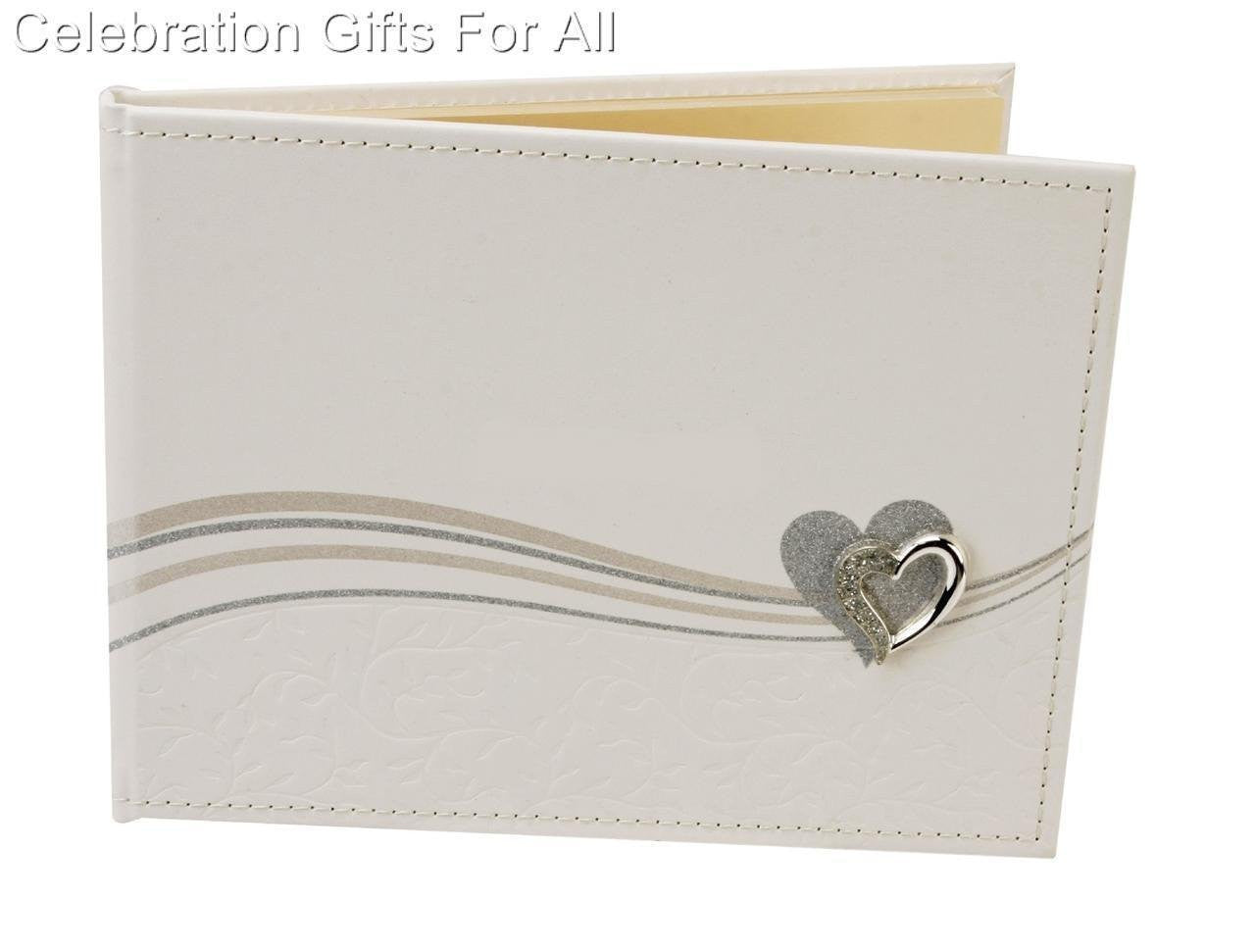Ivory Heart Wedding Guest Book - hanrattycraftsgifts.co.uk