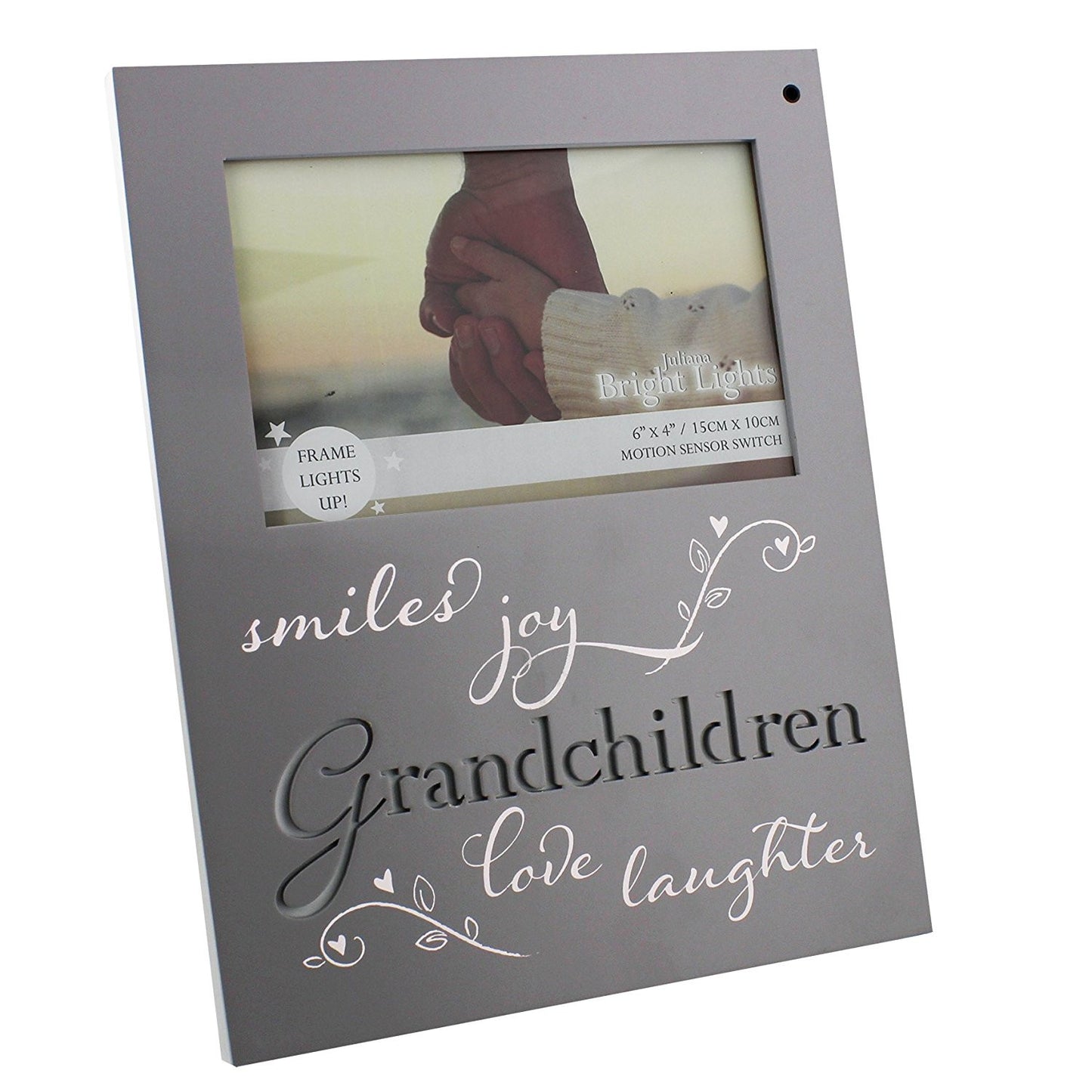 Juliana 'Bright Lights' Grey MDF Light Up Frame - Grandchildren - hanrattycraftsgifts.co.uk