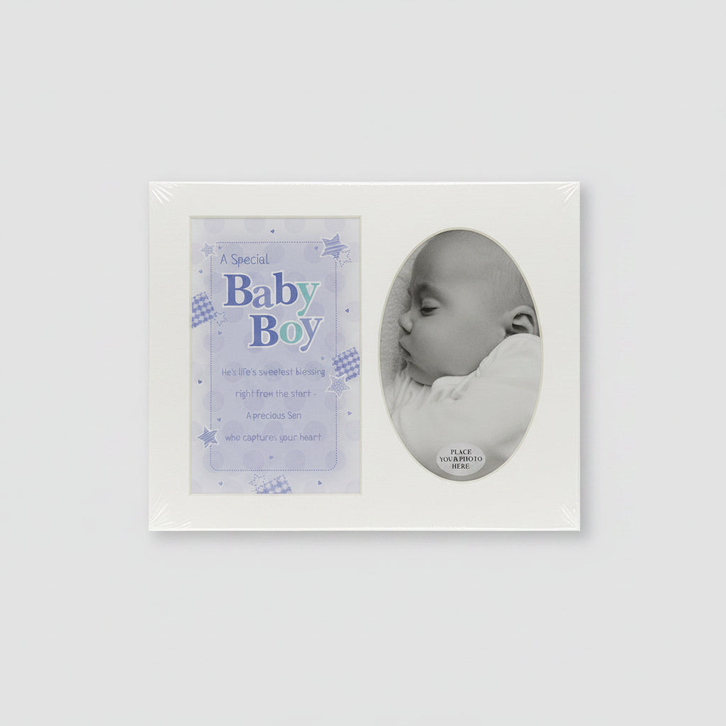 10x8 sentiment photo mount baby boy l message - hanrattycraftsgifts.co.uk