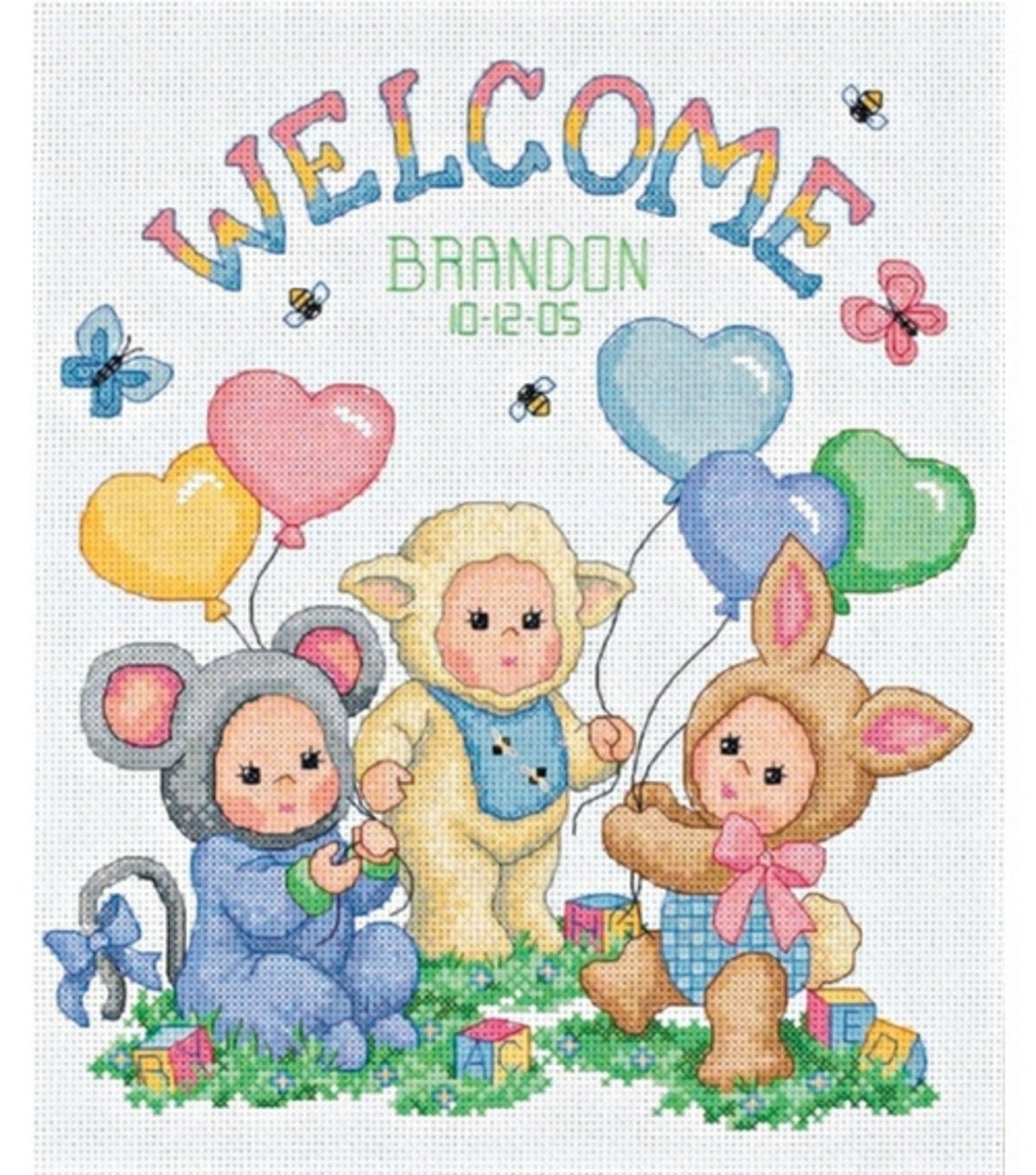 Dimensions Baby Birth Record X-Stitch Ensemble - hanrattycraftsgifts.co.uk