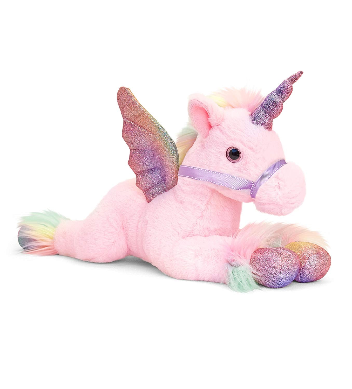 Keel Toys SF2120AMA Pegasus Soft Toy, Pink, 35cm - hanrattycraftsgifts.co.uk