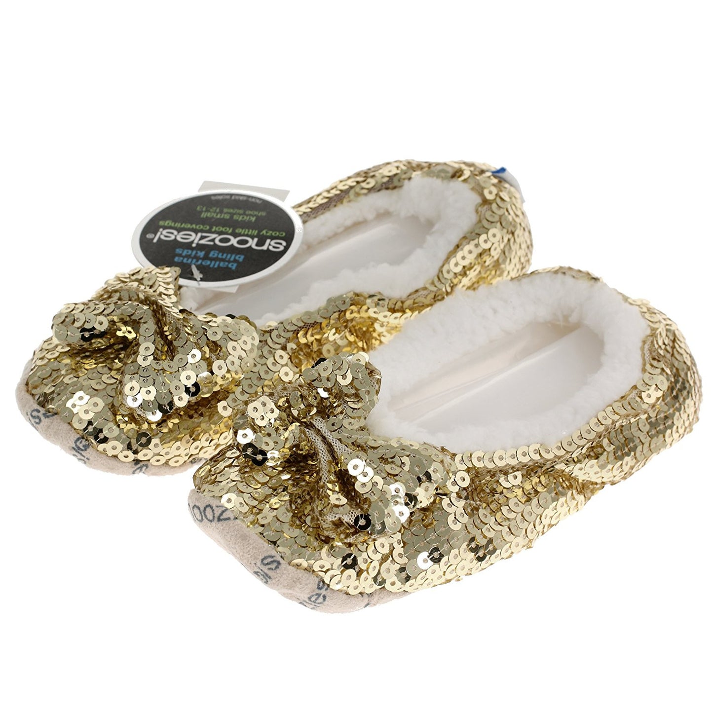 Childrens Kids Gold Bling Ballerina Snoozies Medium - hanrattycraftsgifts.co.uk