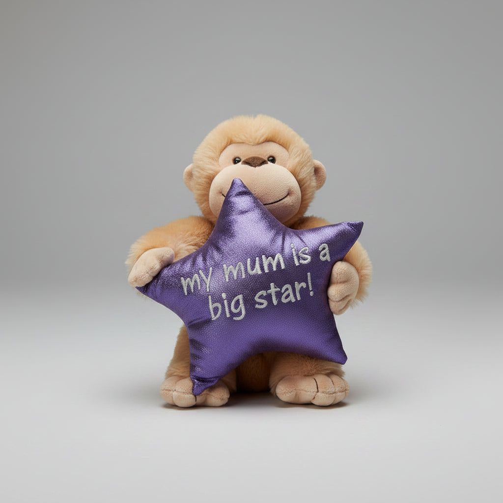 blonde jojo monkey with star - hanrattycraftsgifts.co.uk