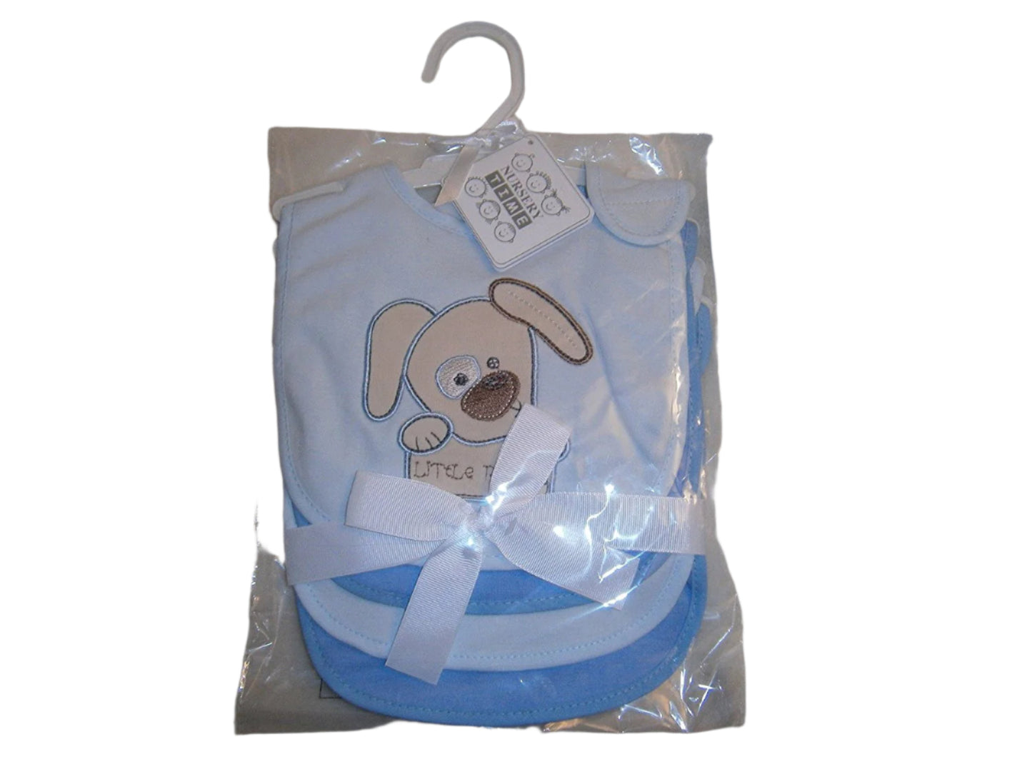 nursery time bib set one pattern 3plain 4piece set blue - hanrattycraftsgifts.co.uk