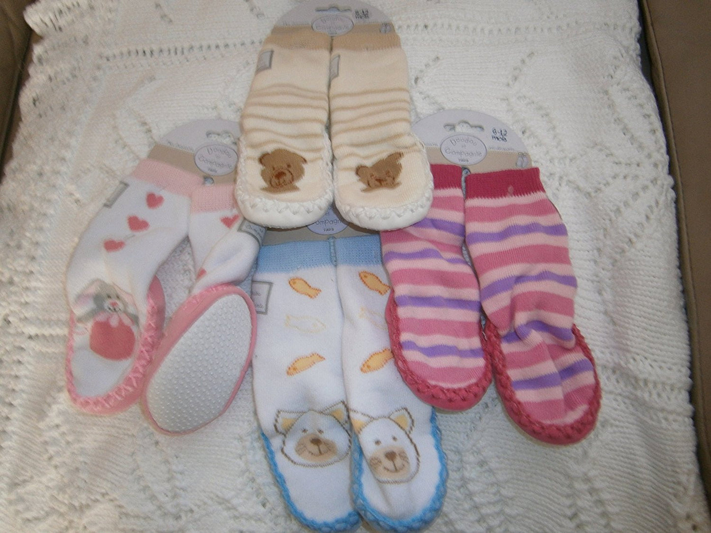 my baby slipper socks one pair(blue brown pink please state which colour you require) - hanrattycraftsgifts.co.uk