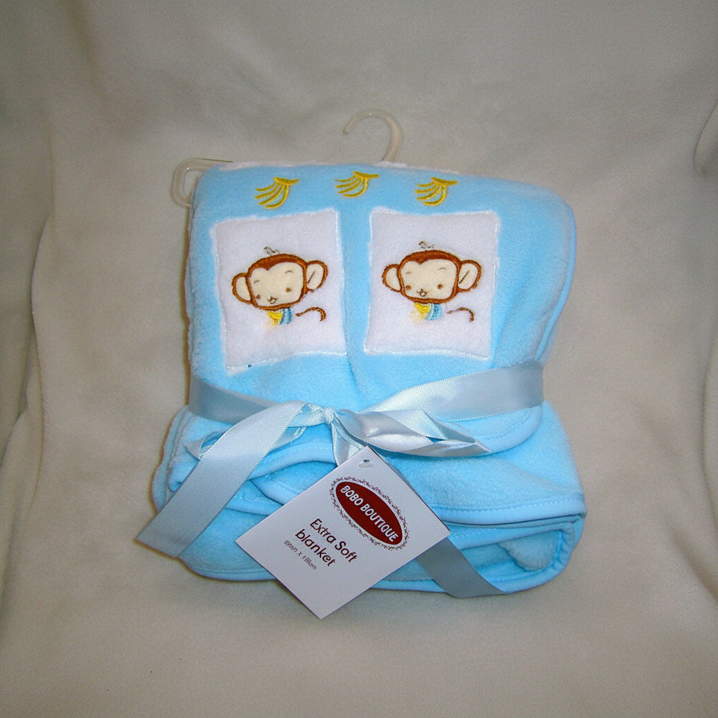 bobo boutique extra soft blanket 80x100cm blue - hanrattycraftsgifts.co.uk