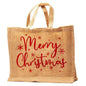 Red Christmas Hessian Jute Gift Bag