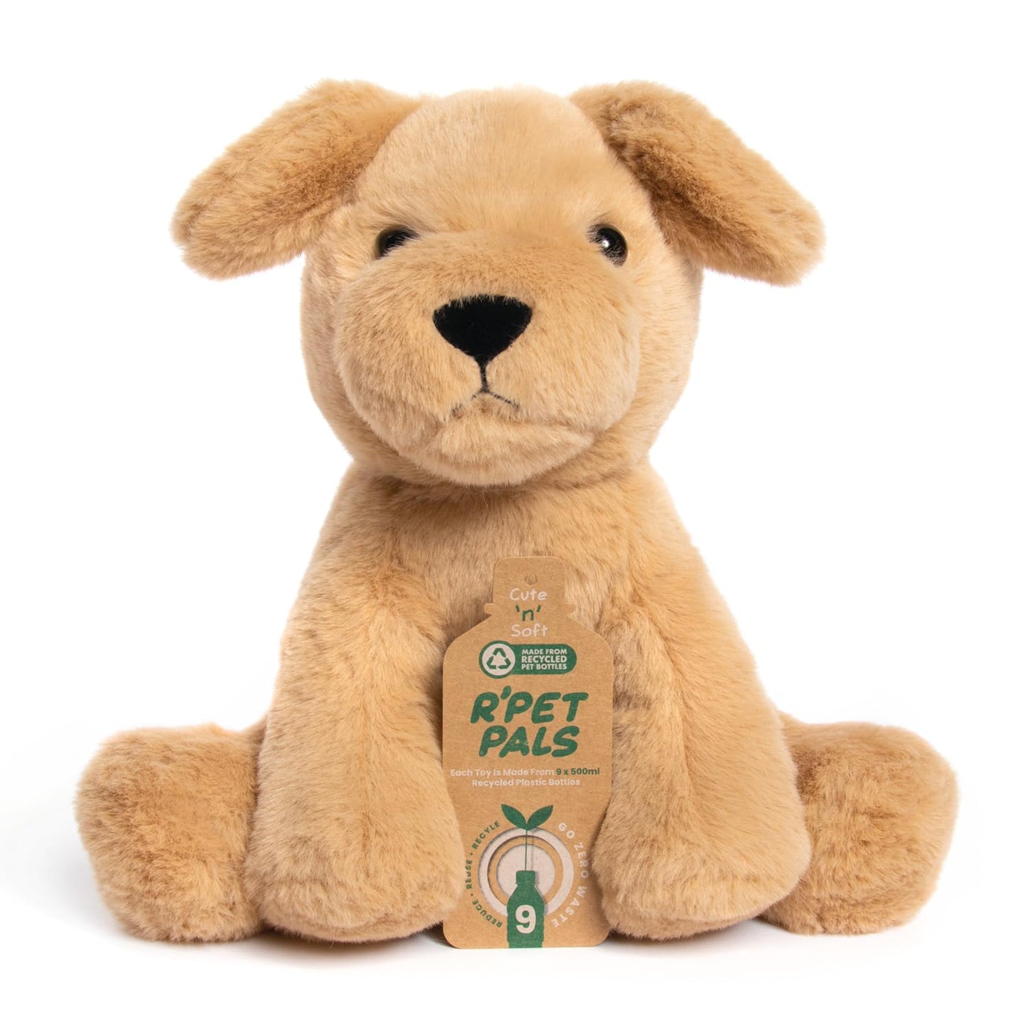 L & P Home & Gifts Lesser & Pavey Rpet Pals Muttley Sitting Dog Teddy For Kids | Made Up of Recycled Bottles | Stuffed Animal Soft Toys | Ideal For Birthday or Baby Gift