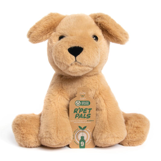 L & P Home & Gifts Lesser & Pavey Rpet Pals Muttley Sitting Dog Teddy For Kids | Made Up of Recycled Bottles | Stuffed Animal Soft Toys | Ideal For Birthday or Baby Gift