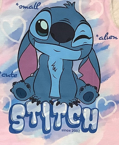 Disney Lilo & Stitch, Girls 2 Piece Pyjamas Set Featuring Stitch, Multicoloured, Age 5-12 Years