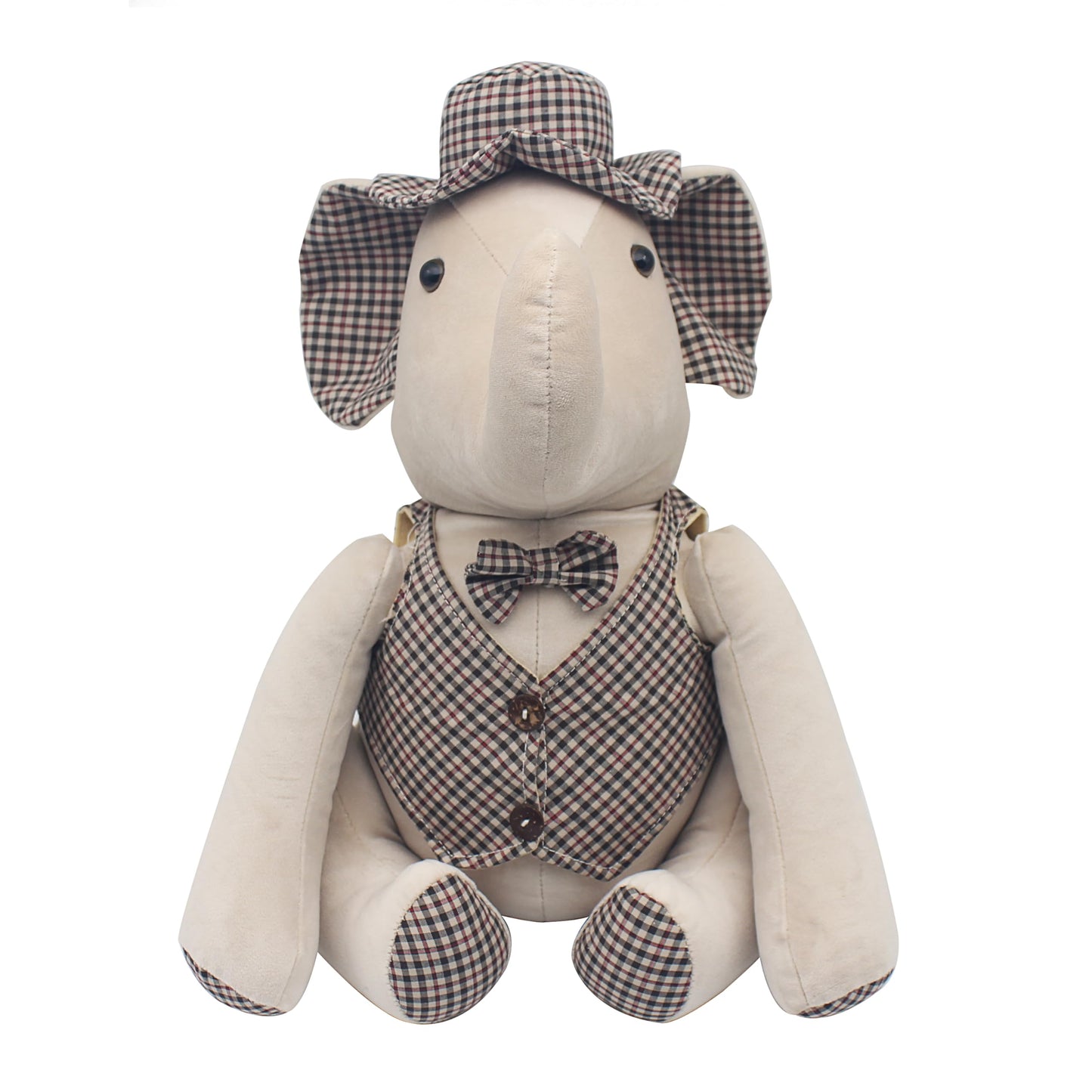 Lesser & Pavey Tweedy Pals Weighted Cream Animal Doorstop Dressed in Brown Tweed Suit - Dog, Teddy, Rabbit, Dachshund, Owl, Bull or Elephant Designs