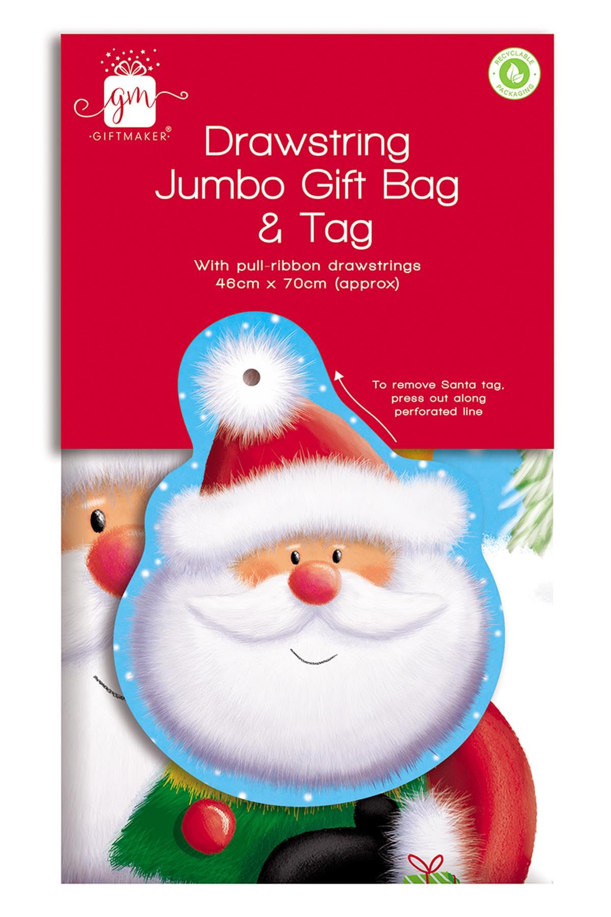 Giftmaker Jumbo Drawstring Gift Bag & Tag 46 x 70cm