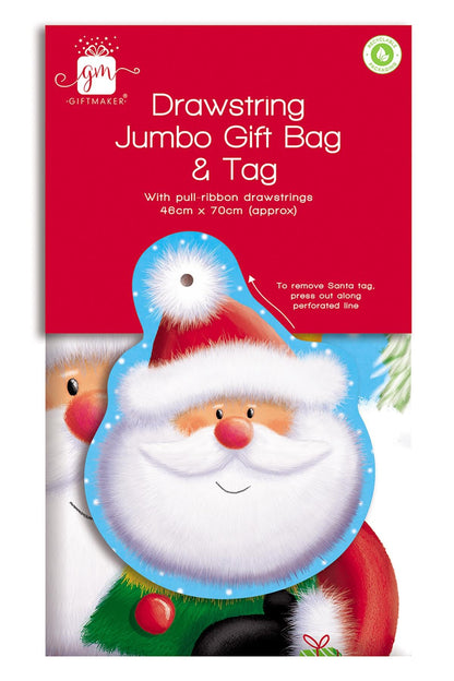 Giftmaker Jumbo Drawstring Gift Bag & Tag 46 x 70cm