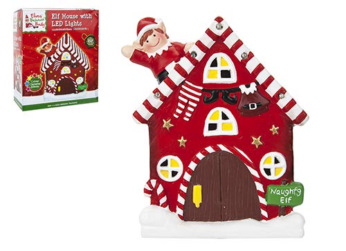 Elves Behavin' Badly Christmas Elf House With LED Lights