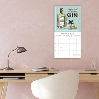 The Gifted Stationery Monthly Wall Calendar - Gin