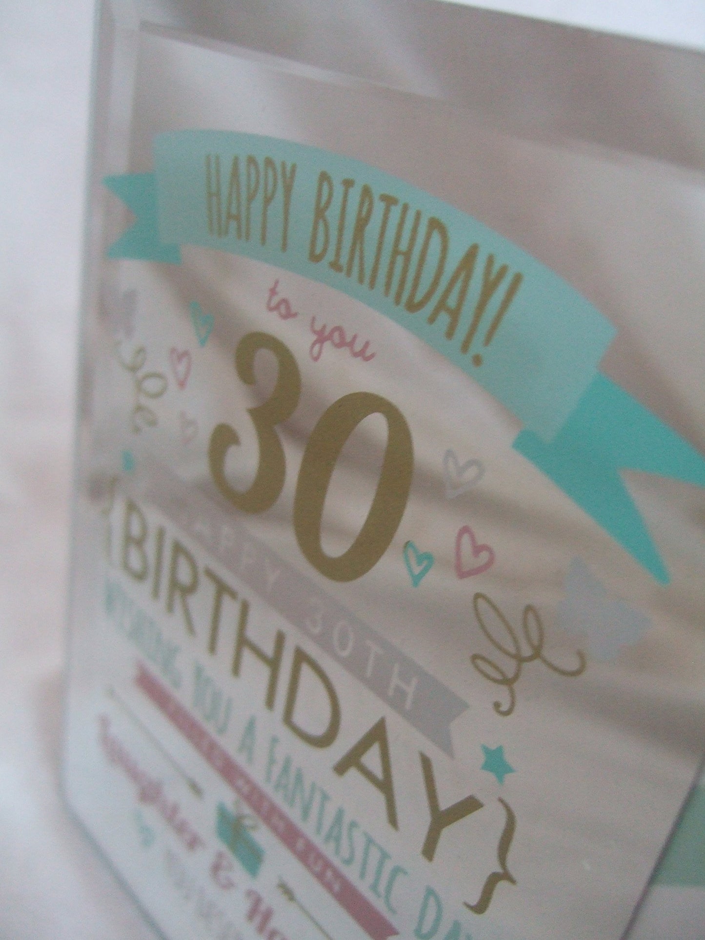 Signography Happy 30th Birthday Silver Mirrored Glass Photo Frame - 6"x4" Aperture