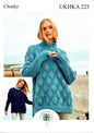Round & Cowl Neck Ladies Sweaters - Knitting Pattern in Chunky - UKHKA 225