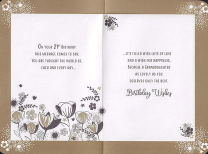 Granddaughter 21st Boxed Birthday Card -