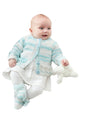 King Cole 5702 Knitting Pattern Baby Cardigan Matinee Coat Sweater Bootees in Baby Stripe DK