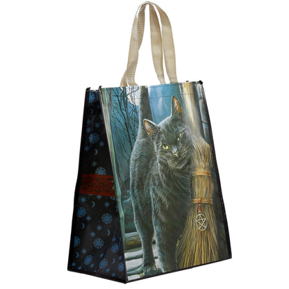 Puckator Lisa Parker A Brush with Magick Cats Big Foldaway Reusable Shopping Bag - Shoulder Bags - Handbags for Women - Canvas Tote Bags for Women - Hand Bag - Large Ladies Bags - Aesthetic Stuff