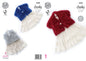 King Cole 4440 Knitting Pattern Girls V and Round Neck Cardigans to Knit in Tinsel Chunky
