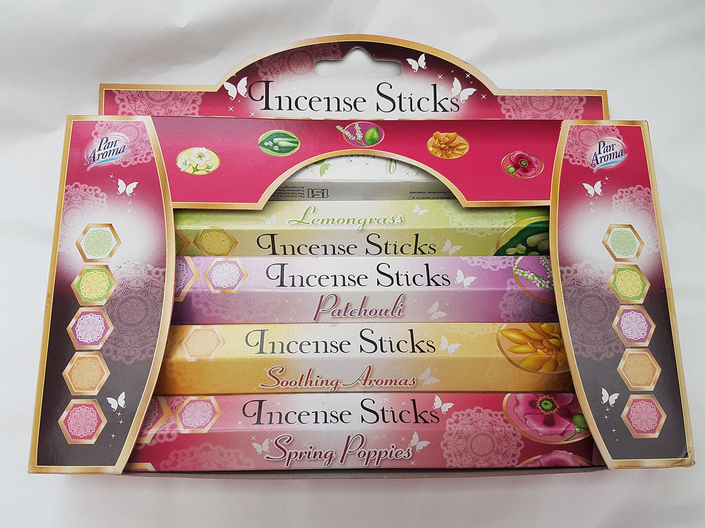 80 x mixed scent incense sticks - jasmine,lemongrass,patchouli,aromas,spring poppies