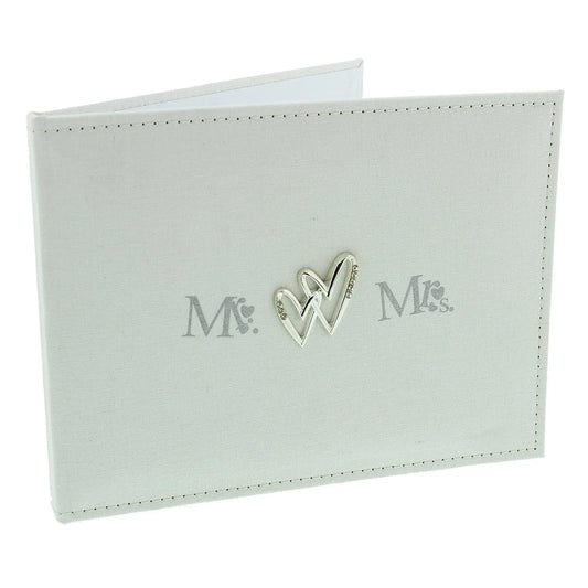 Widdop Bingham Beautiful Mr & Mrs Linen Wedding Guest Book
