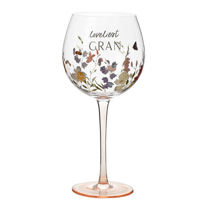 The Cottage Garden Floral Gin Glass - Loveliest Gran