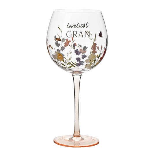 The Cottage Garden Floral Gin Glass - Loveliest Gran