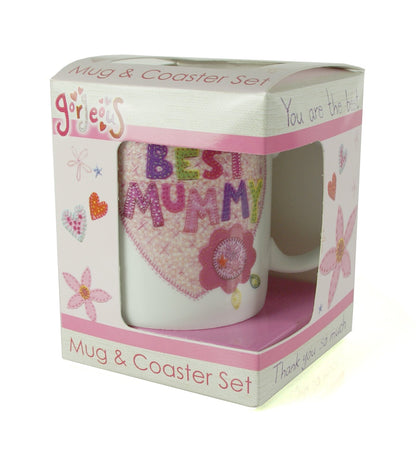 Mum Gift Best Mummy Mug and Coaster Set