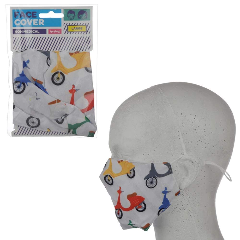 Puckator Reusable Face Covering - Non Medical Large Size Twin Pack (Speed King Scooter)
