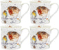 Christmas Tableware - Set of 4 Mugs - Winter Robins Design