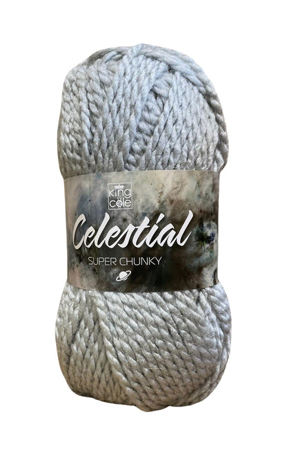 King Cole Celestial Super Chunky Knitting Yarn - 100g Ball - Premium Acrylic with Subtle Sparkle - Soft Brushed Effect Wool for Scarves, Jumpers and Blankets