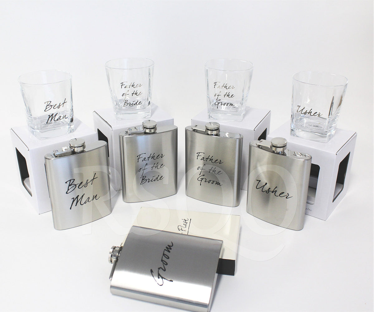 Usher Silver Aluminium Keepsake Hip Flask - Wedding Favour
