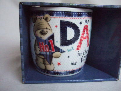 "No 1 Dad in the World" Multi Coloured Cute Sentimental Mug