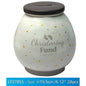 "Christening Fund" White Fun Novelty Money Box Jar
