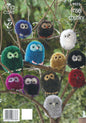 King Cole Tinsel Chunky & Dollymix DK Knitting Pattern Owl Animal Family 9022