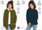 King Cole 5828 Knitting Pattern Womens Jacket and Sweater in Timeless Super Chunky, Multi, 32'' - 44''