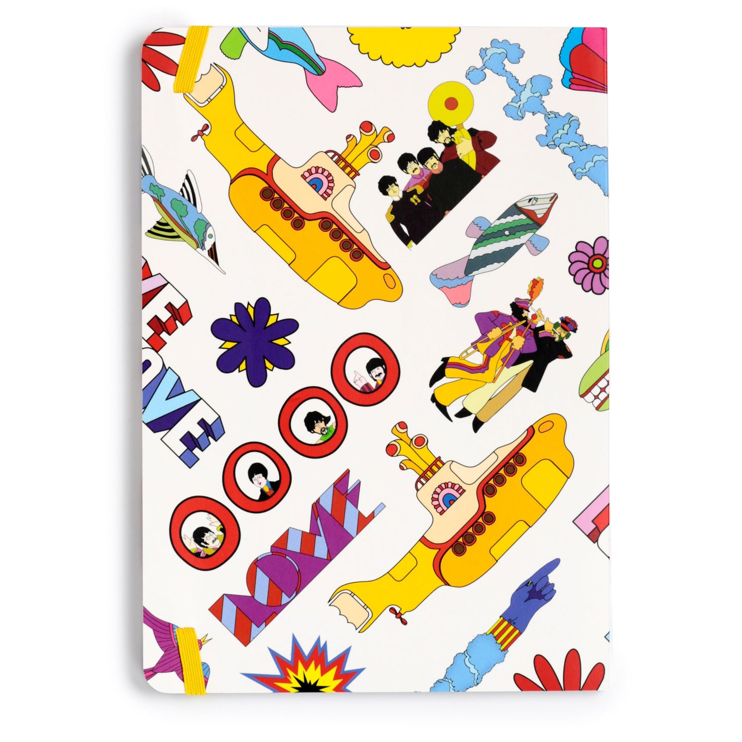 Puckator The Beatles Yellow Submarine White Recycled Paper A5 Notebook - School Teacher Student Homework Study Planner Notepad - Collage University Essentials Journals Planners - Jotter Uni Gifts