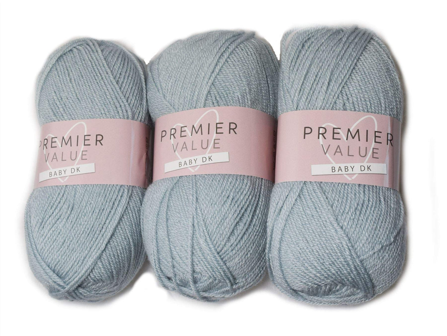 SleepyNights Love2Sleep PREMIER VALUE BABY DOUBLE KNIT YARN WOOL ACRYLIC 3 PACK (3 X 100G) - SILVER