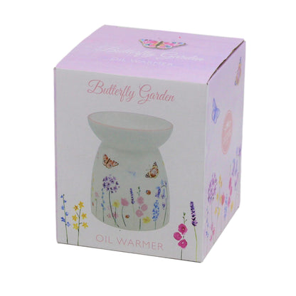 Ceramic Wax and Oil Warmer - Butterfly Garden Design