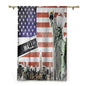 ZLMQWANXX Kitchen/Bedroom Insulation Roman Curtains American Flag NYC Collage with Famous Monuments Wall Street and Manhattan Urban Display Simple Style W48 x L64 Multicolor
