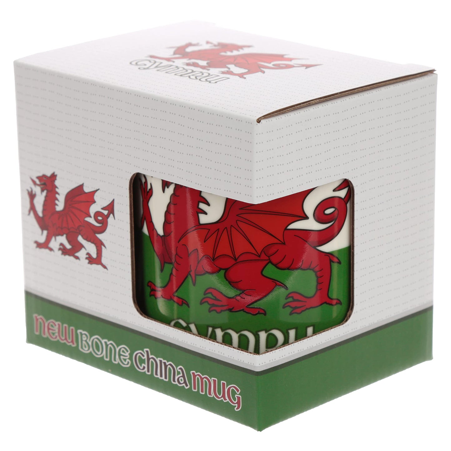 Puckator Wales Welsh Dragon Cymru Porcelain Tea Coffee Mug - Funny Home Accessories - Cute Gifts for Girlfriend - Large Mugs for Men Women Hot Drinks - Cute Cups Presents - Secret Santa Gift Cup Set
