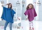 King Cole 4842 Knitting Pattern Childs & Adult Poncho in Big Value Chunky
