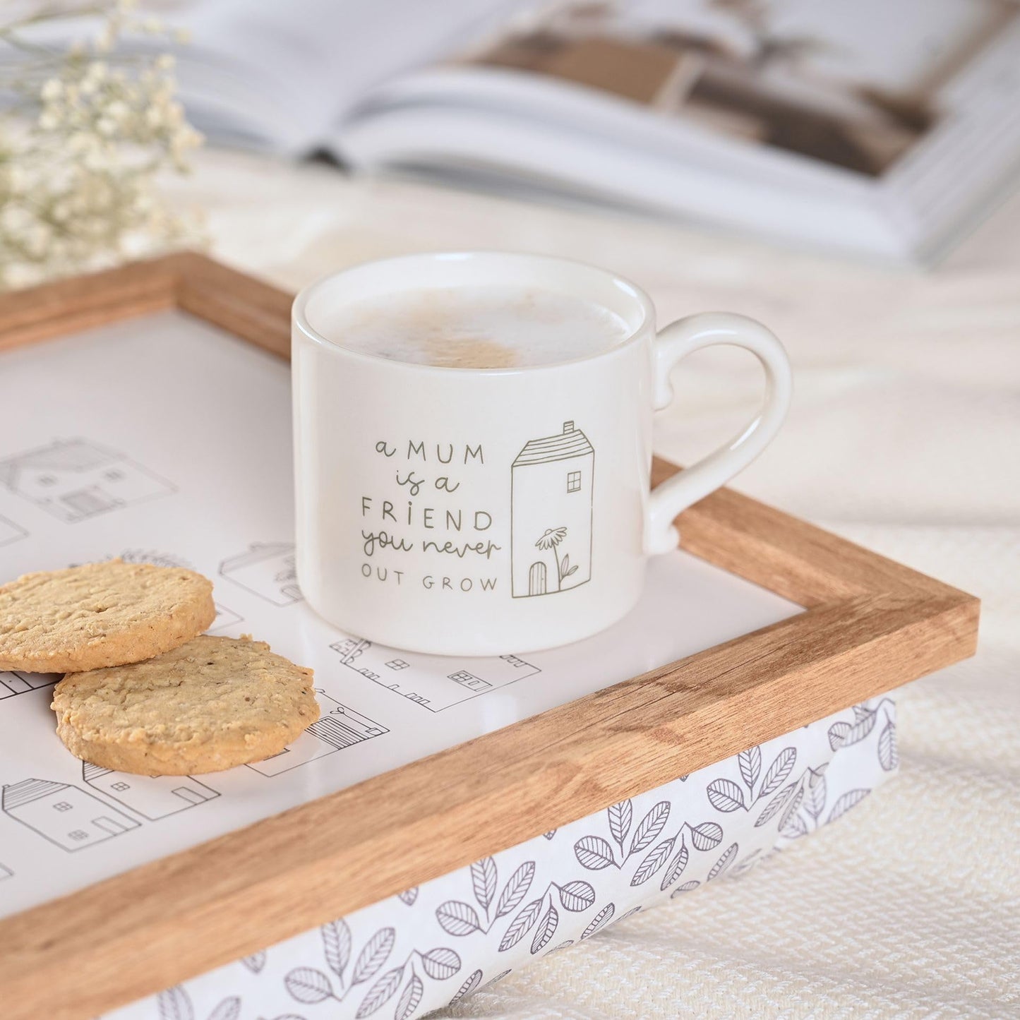 Widdop Moments Stoneware Ceramic Mum Mug - Mum is A Friend Mug - White Colour - Coffee Mug Tea Hot Drinks - Approx 350ml - Gift for Mum Birthday Mother's Day Present