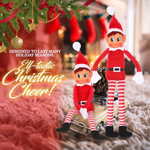 Elves Behavin' Badly Charming Red Long Leg Soft Body Vinylface Girl Elf with Hat - 30 cm
