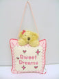 Baby Girl Sweet Dreams Pink Country Cushion Bear Nursery Hanger