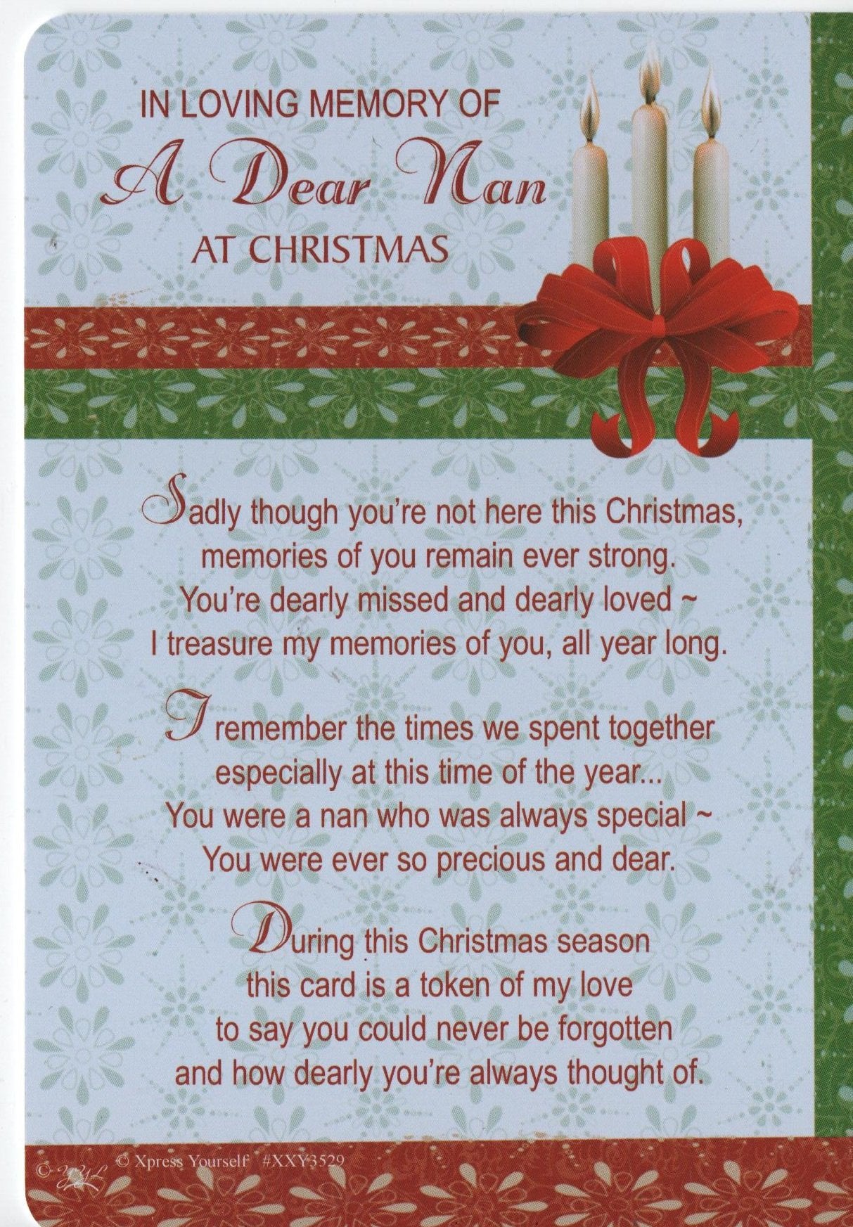in loving memory at Christmas of a Dear Nan - Graveside memorial