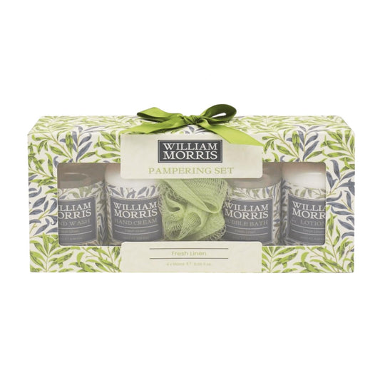 The Leonardo Collection William Morris Willow Bough Pamper Set For Women & Men | Luxury Bath Bombs, Shower Creams & Bubble Bath | Travel Wash Kit and Cruelty-Free Hydrating Gift For Teenage & Adults