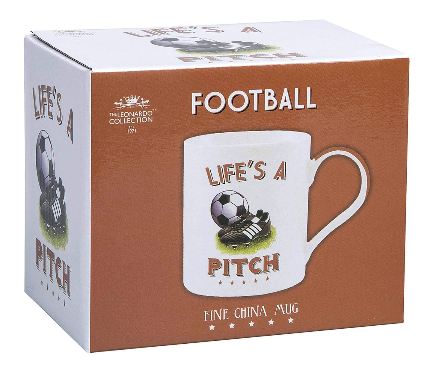 Lesser & Pavey Boxed Lifes a Pitch - Football Fine China Mug 13x9x10cm